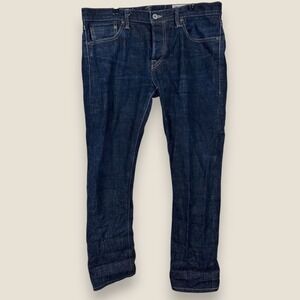 Rogue Territory Japanese Skinny Selvedge Jeans Dark Blue Wash Denim Men 34x30